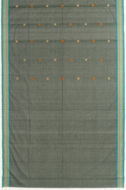 Chettinad Cotton Butta Bottle Green Saree