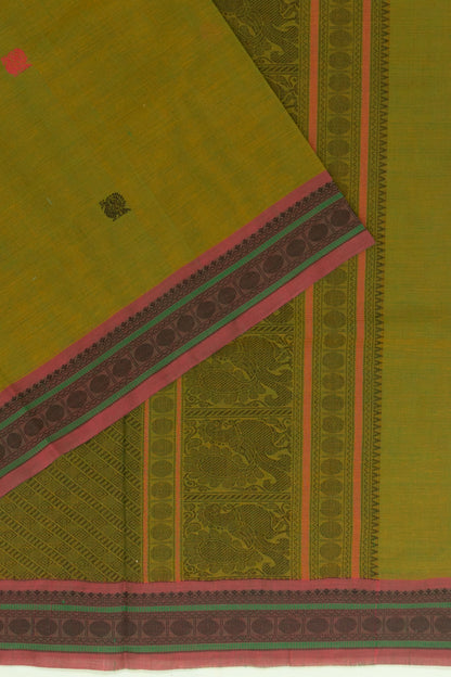 Chettinad Cotton Butta Green Saree