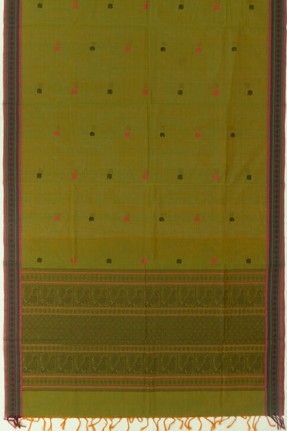 Chettinad Cotton Butta Green Saree