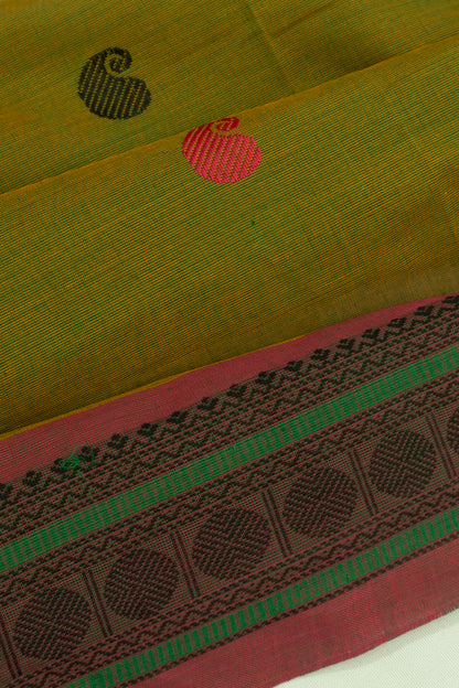 Chettinad Cotton Butta Green Saree