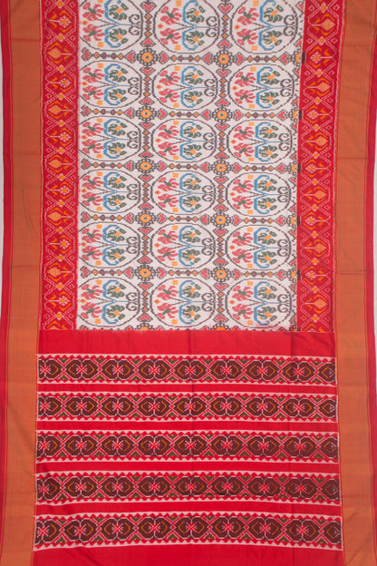 Pochampally Silk Ikat White Saree
