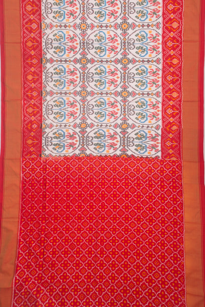Pochampally Silk Ikat White Saree