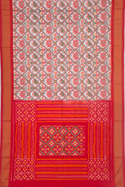 Pochampally Silk Ikat White Saree