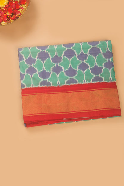 Pochampally Silk Ikat Green And Blue Saree