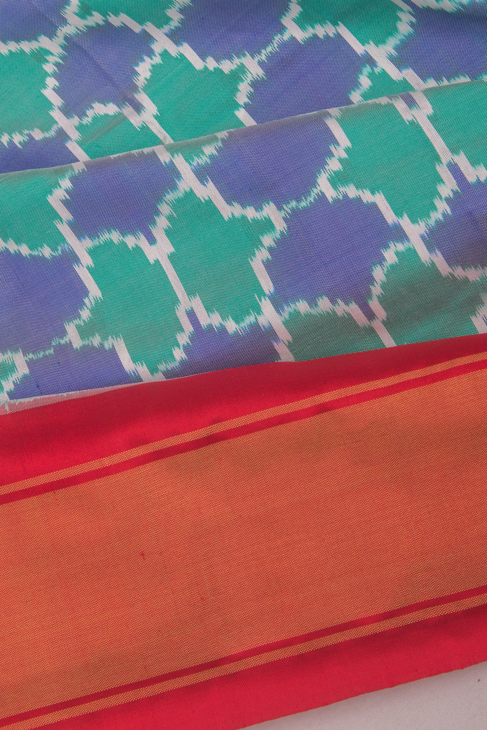 Pochampally Silk Ikat Green And Blue Saree