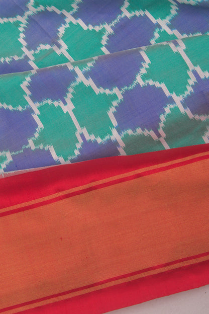 Pochampally Silk Ikat Green And Blue Saree