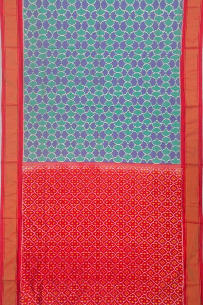 Pochampally Silk Ikat Green And Blue Saree