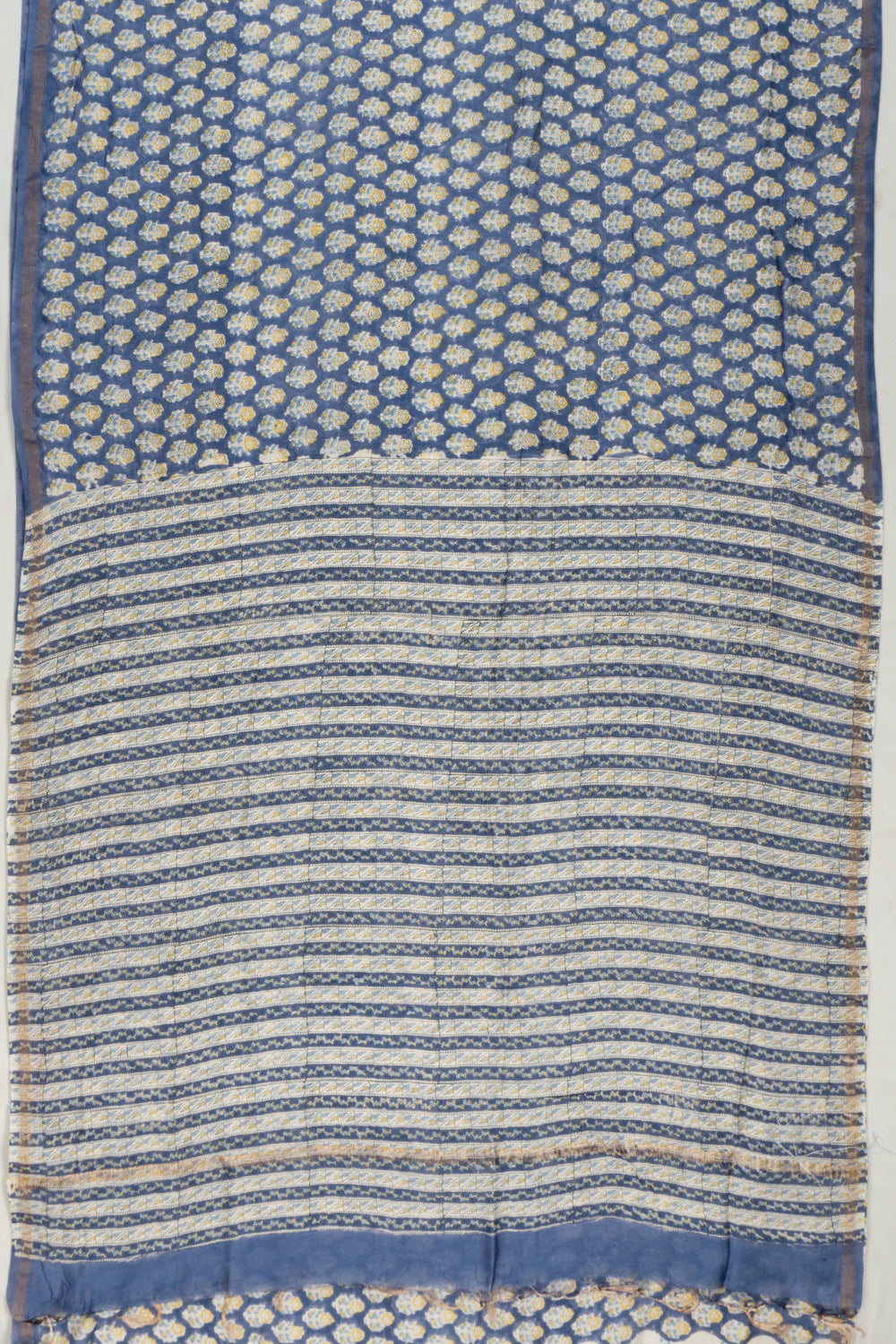 Chanderi Cotton Floral Printed Dark Blue Saree