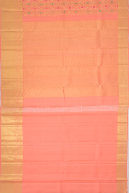 Kanchipuram Silk Brocade Peach Saree
