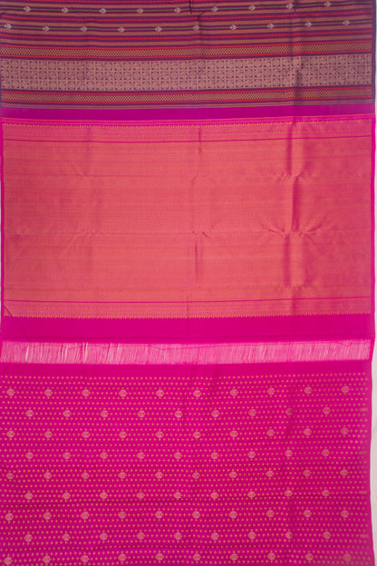 Kanchipuram Silk Vertical Brocade Purple Saree