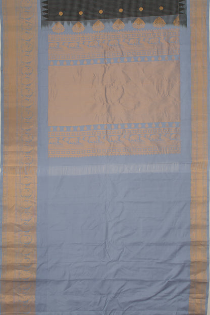Taranga Gadwal Silk Checks And Butta Black Saree