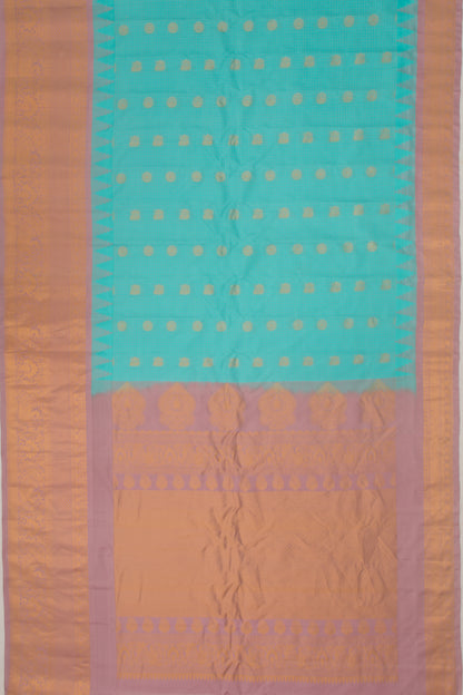 Taranga Gadwal Silk Checks And Butta Sky Blue Saree