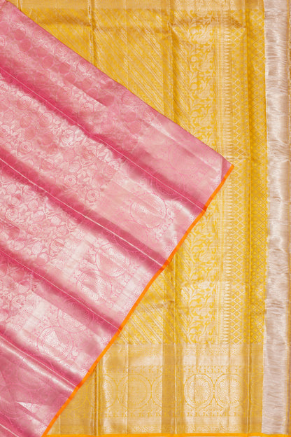 Taranga Kanchi Silk Tissue Brocade Baby Pink Saree