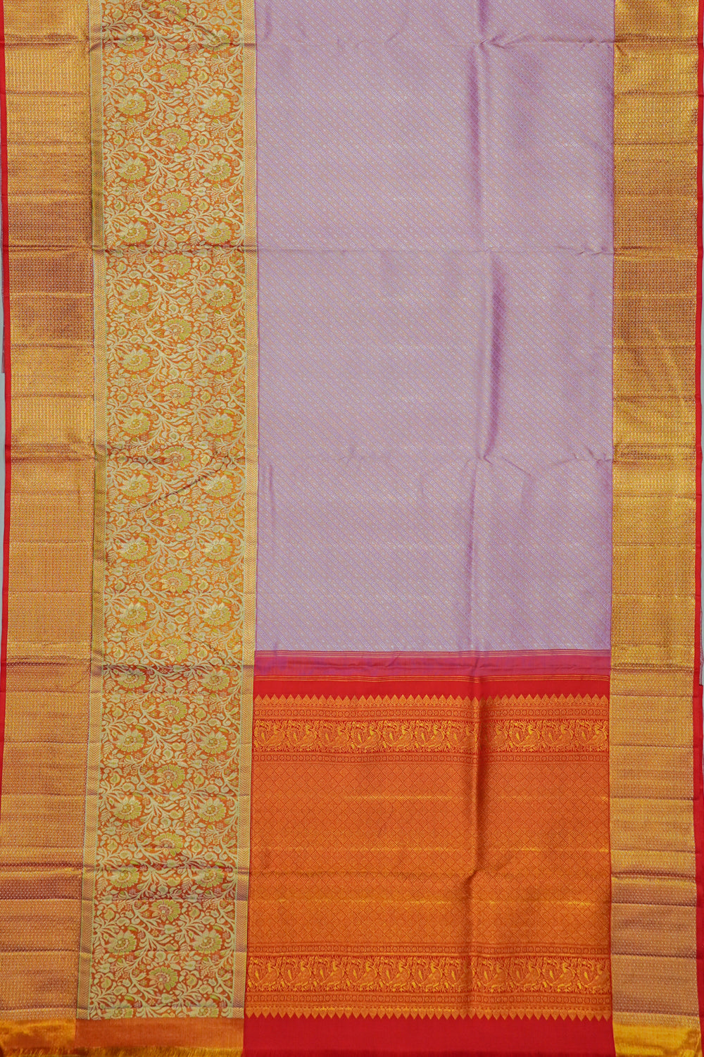 Kanchipuram Silk Brocade Lavender Saree