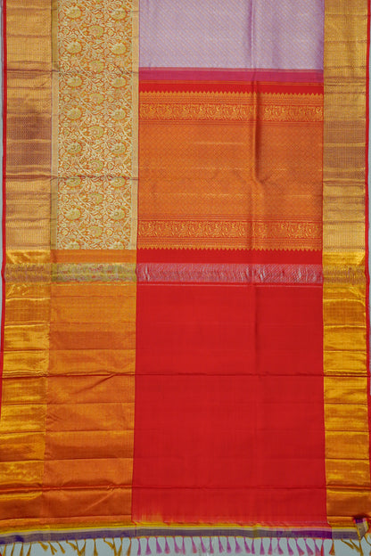 Kanchipuram Silk Brocade Lavender Saree