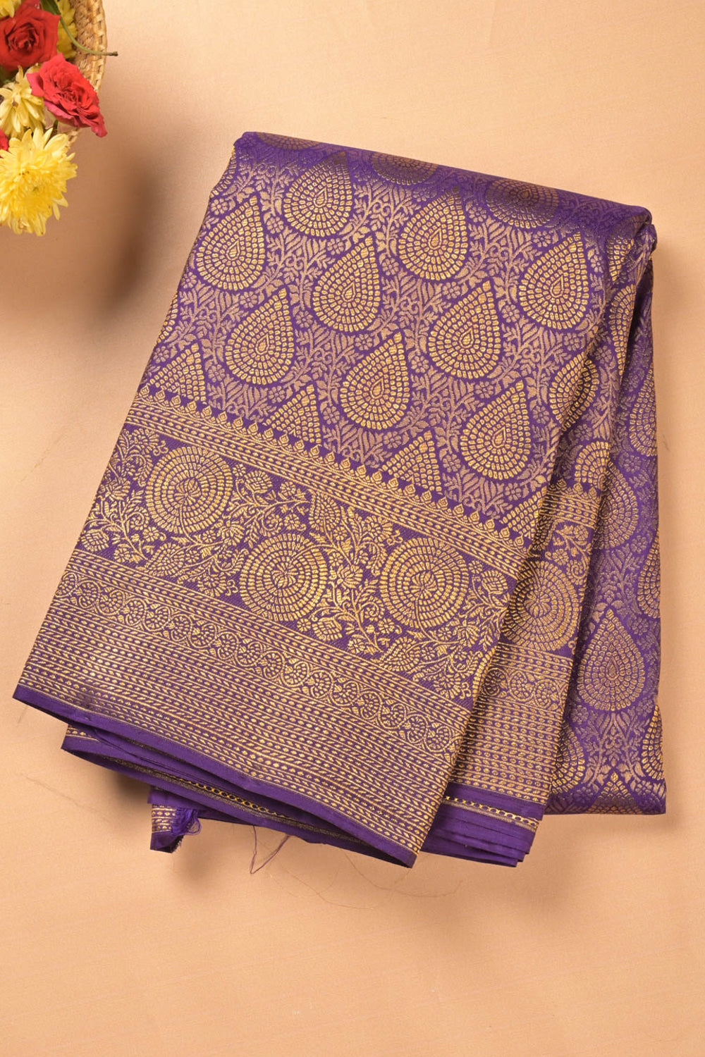 Taranga Kanchi Silk Brocade Dark Blue Saree