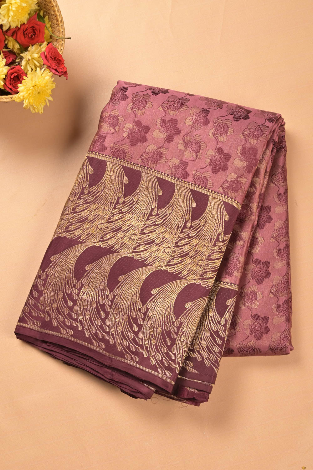 Taranga Kanchi Silk Brocade Pastel Purple Saree