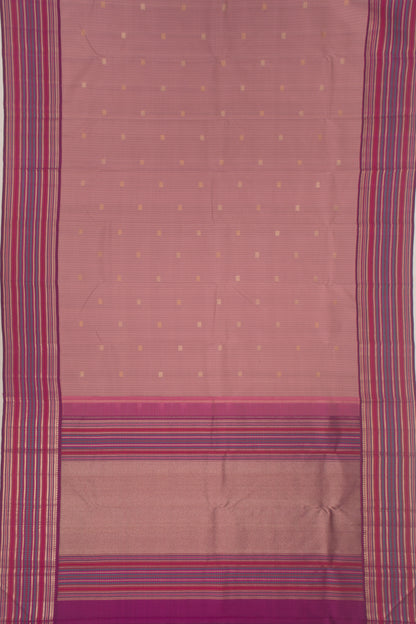 Kanchipuram Silk Checks And Butta Lilac Saree
