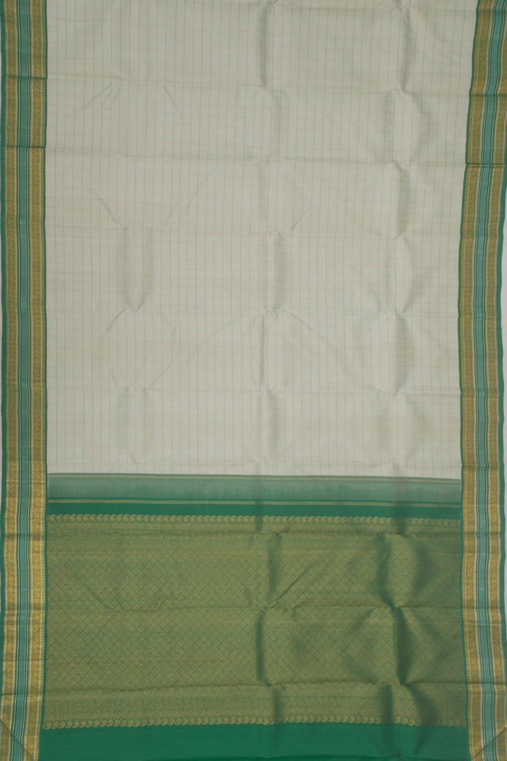 Kanchipuram Silk Checks Pastel Green Saree
