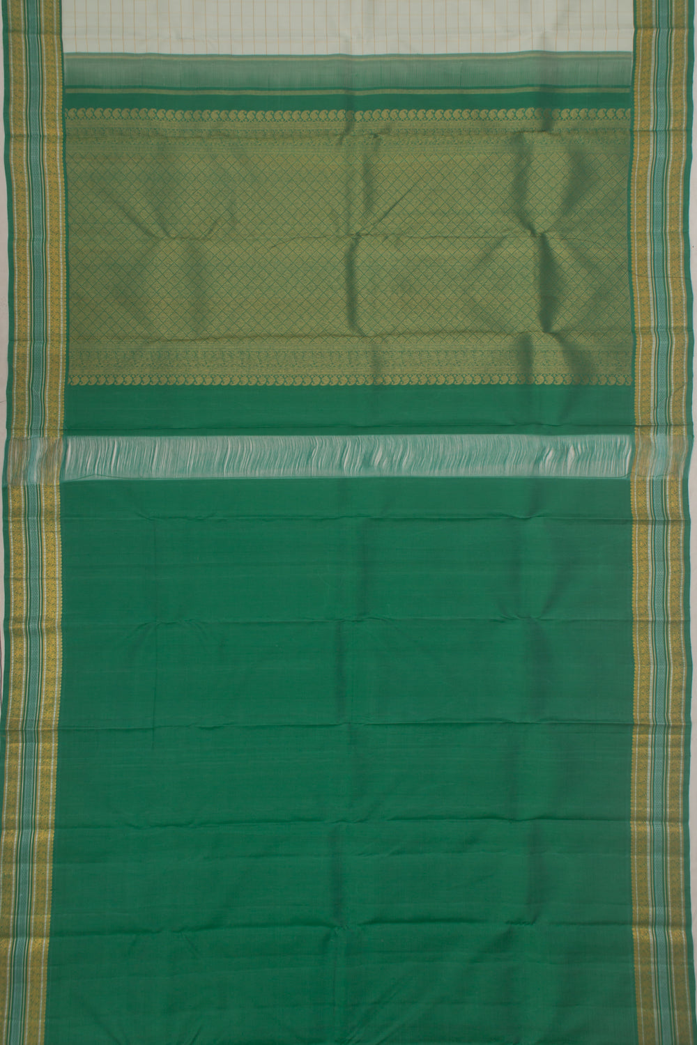 Kanchipuram Silk Checks Pastel Green Saree