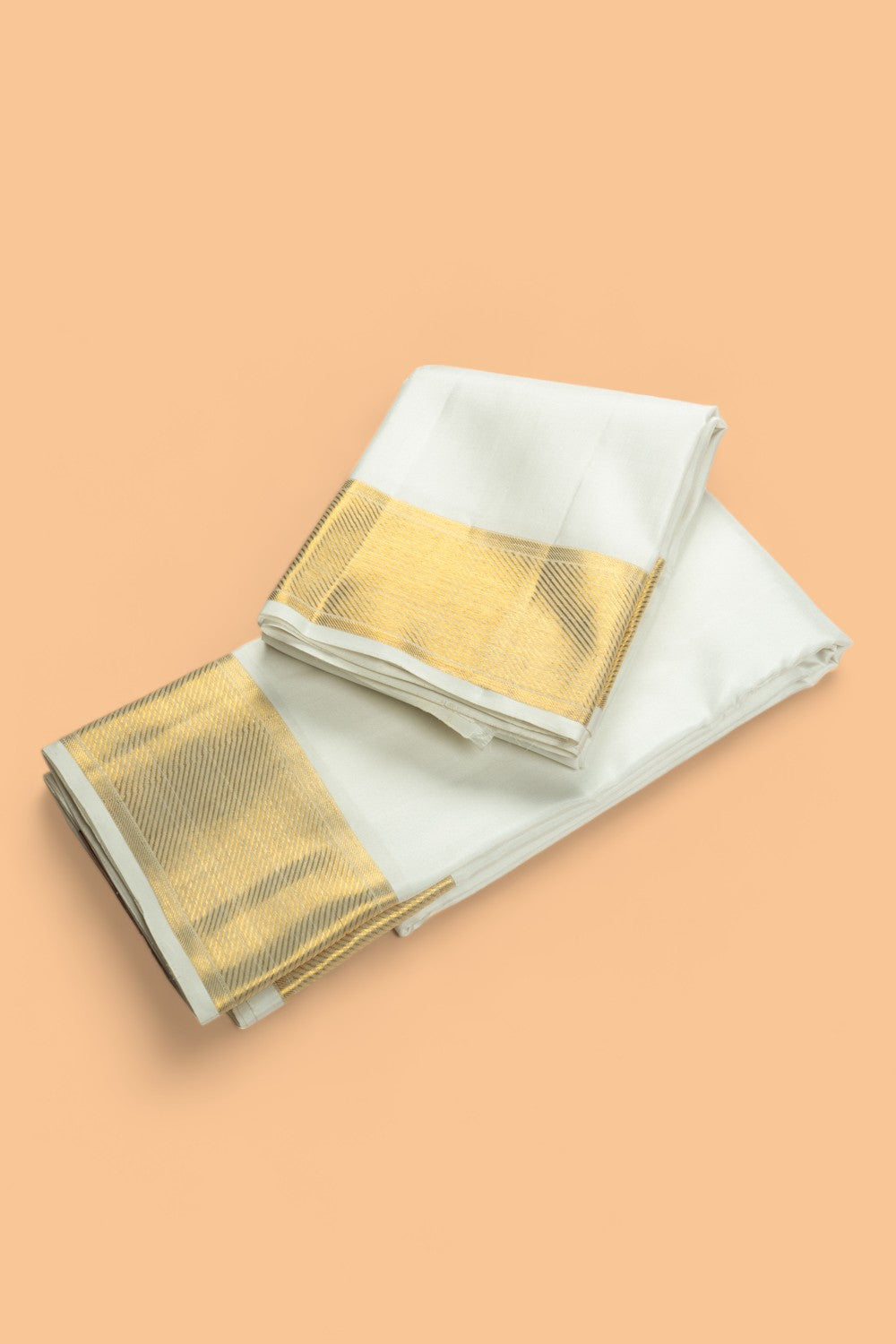 Kanchipuram Silk Plain White Dhoti And Kanduva