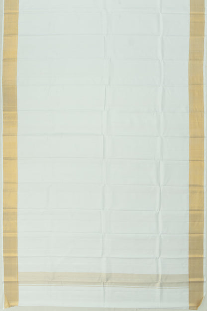 Kanchipuram Silk Plain White Dhoti And Kanduva
