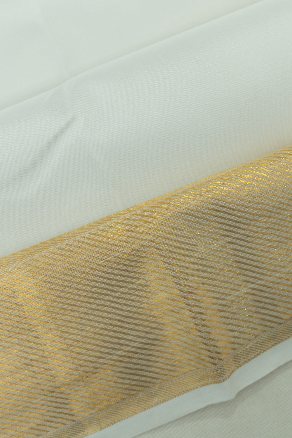 Kanchipuram Silk Plain White Dhoti And Kanduva