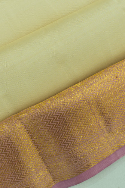 Kanchipuram Silk Plain Cream Dhoti And Kanduva