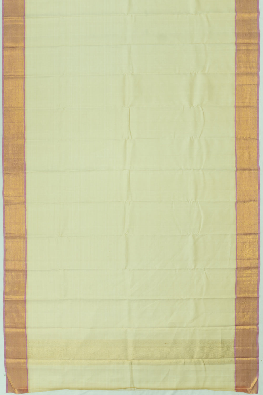 Kanchipuram Silk Plain Cream Dhoti And Kanduva