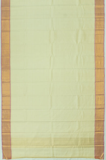 Kanchipuram Silk Plain Cream Dhoti And Kanduva