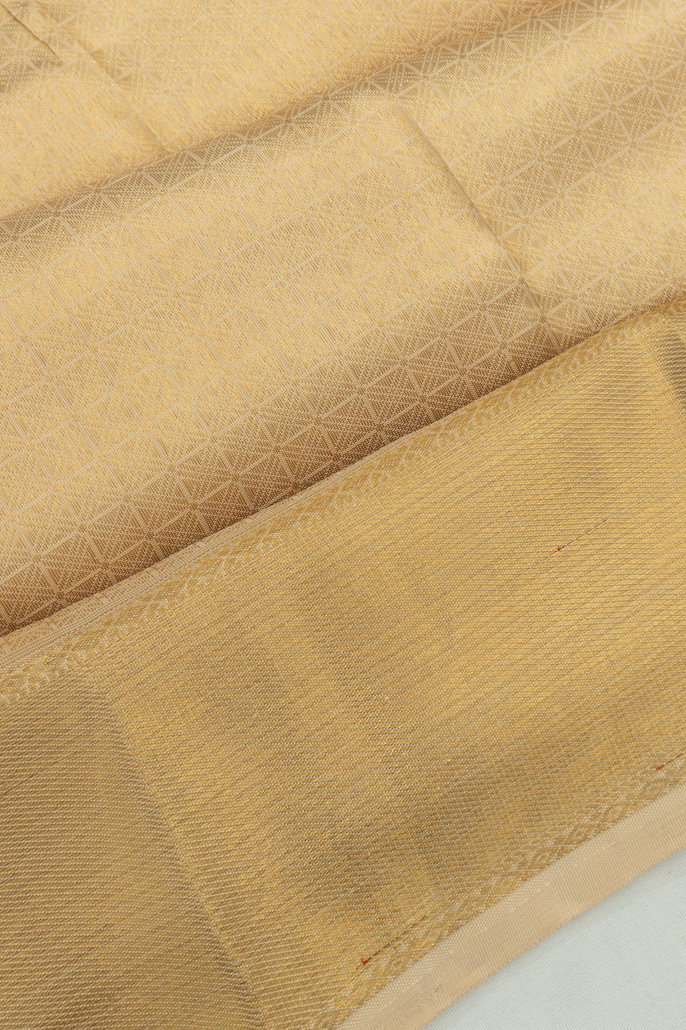 Kanchipuram Silk Brocade Gold Dhoti And Kanduva