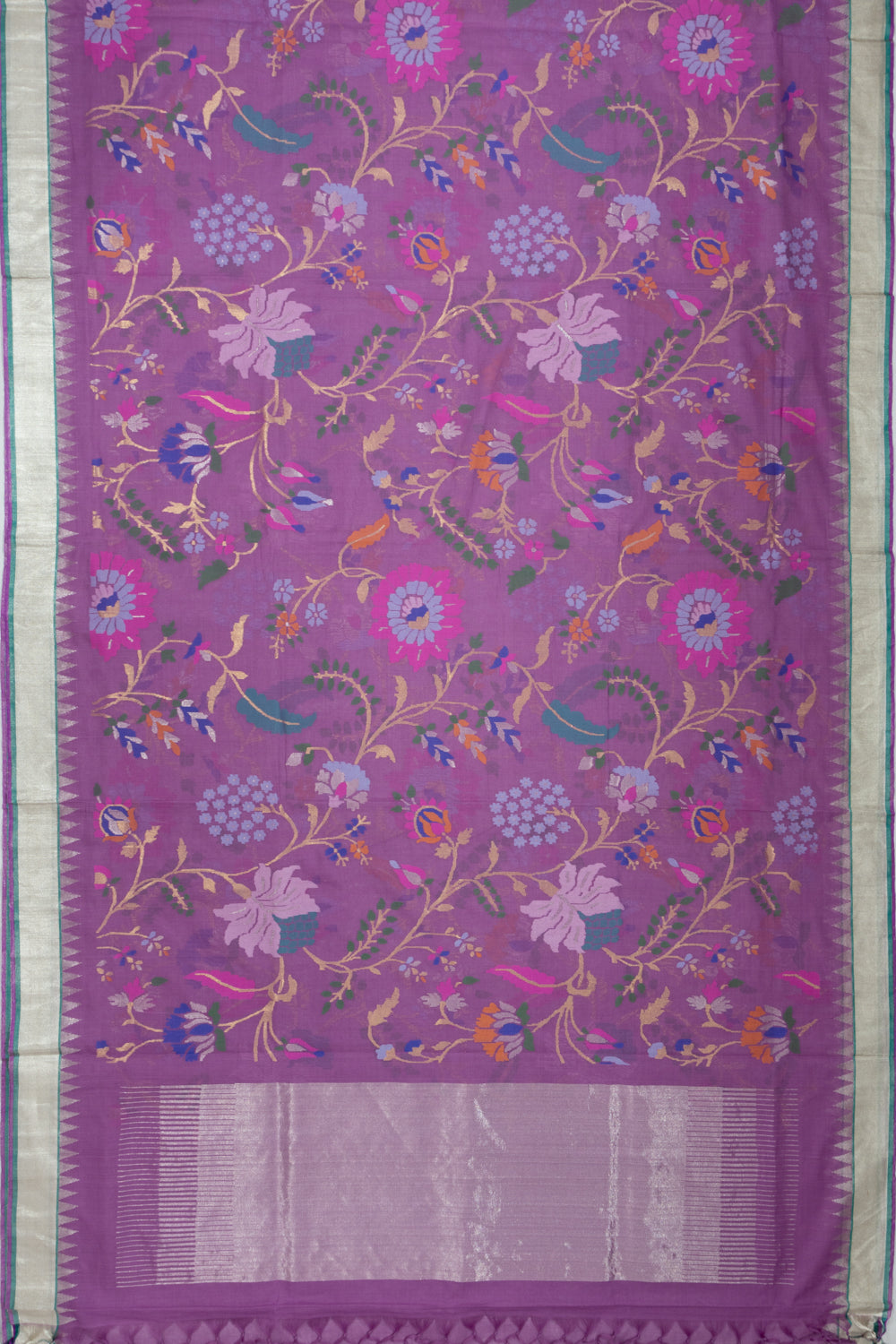 Ponduru Handspun Cotton All Over Jamdani Lavender Saree