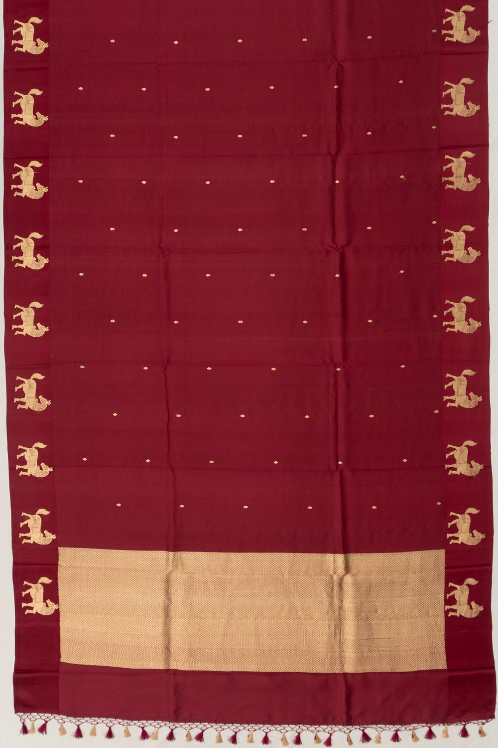 Banarasi Katan Silk Butta Maroon Saree