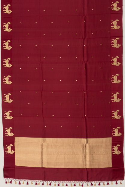 Banarasi Katan Silk Butta Maroon Saree