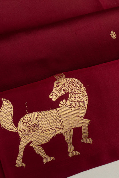Banarasi Katan Silk Butta Maroon Saree