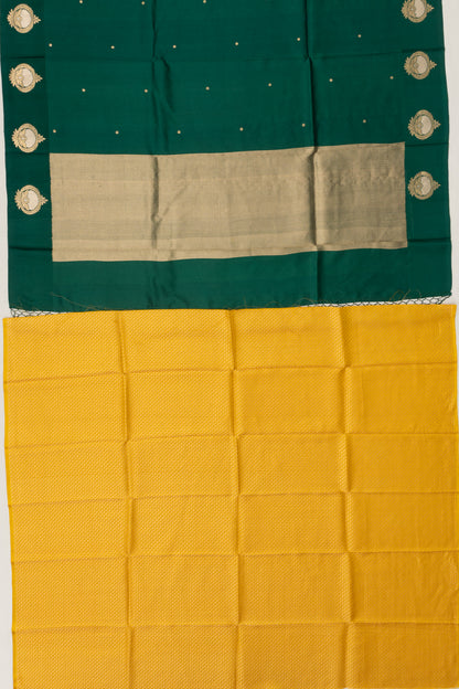 Banarasi Katan Silk Butta Bottle Green Saree
