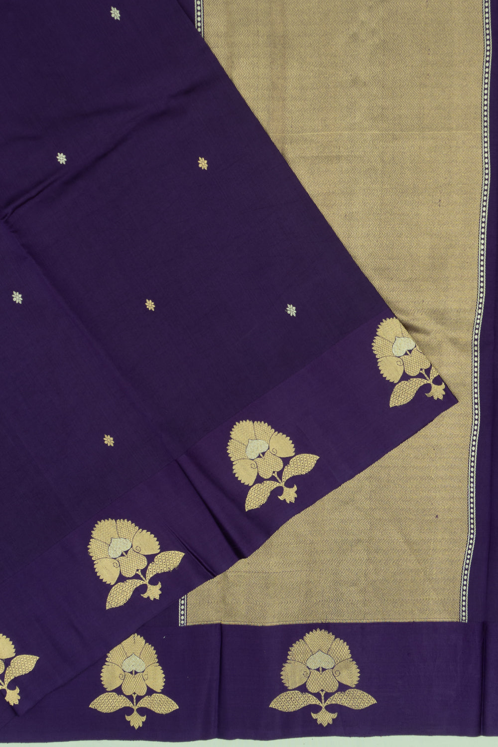 Banarasi Katan Silk Butta Dark Blue Saree