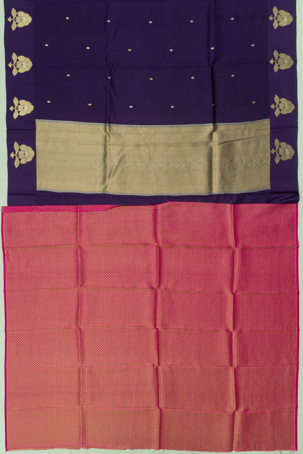 Banarasi Katan Silk Butta Dark Blue Saree