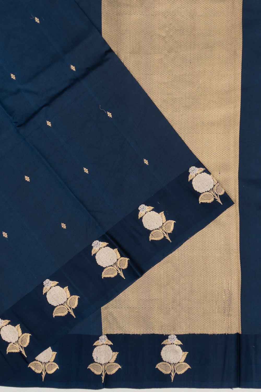 Banarasi Katan Silk Butta Blue Saree