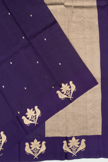 Banarasi Katan Silk Butta Deep Purple Saree