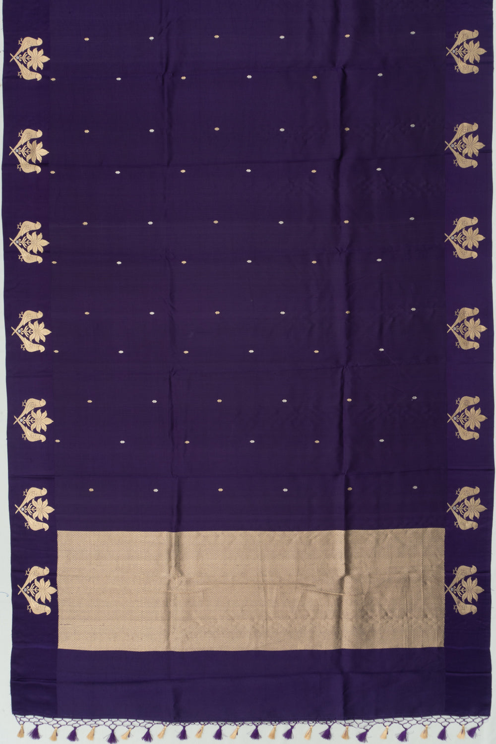 Banarasi Katan Silk Butta Deep Purple Saree
