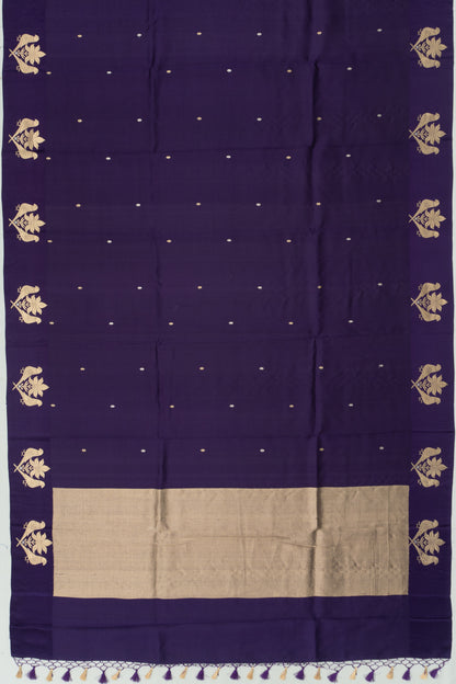 Banarasi Katan Silk Butta Deep Purple Saree