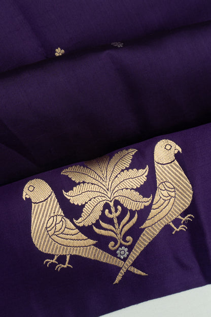 Banarasi Katan Silk Butta Deep Purple Saree
