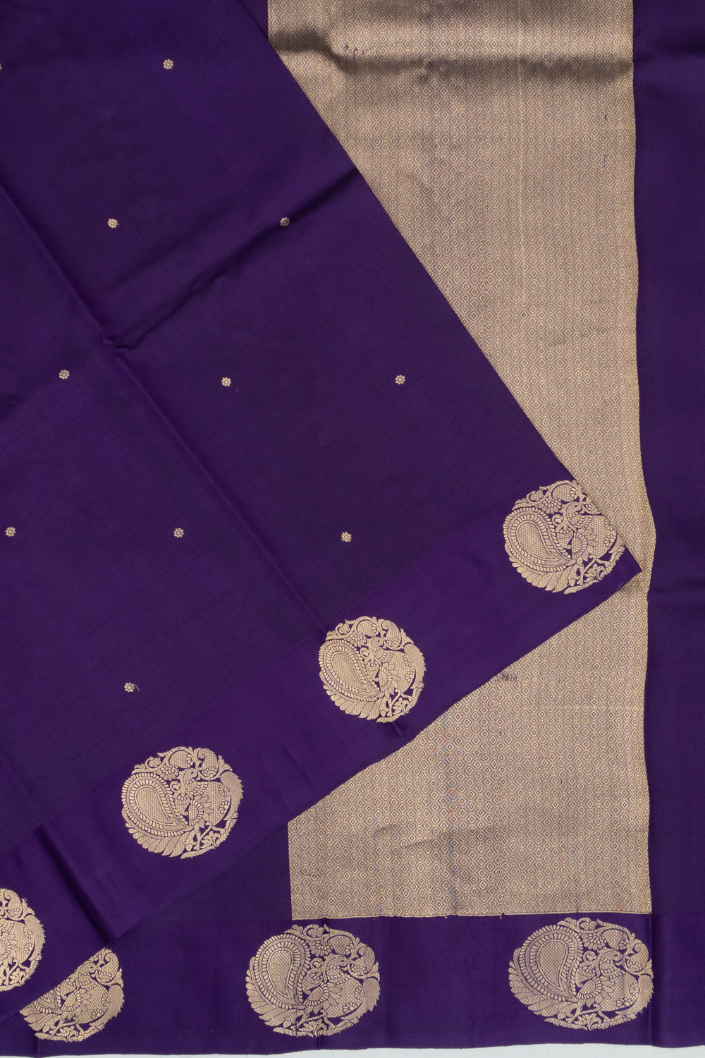 Banarasi Katan Silk Butta Deep Purple Saree