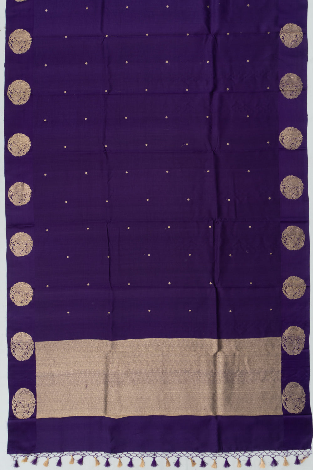 Banarasi Katan Silk Butta Deep Purple Saree