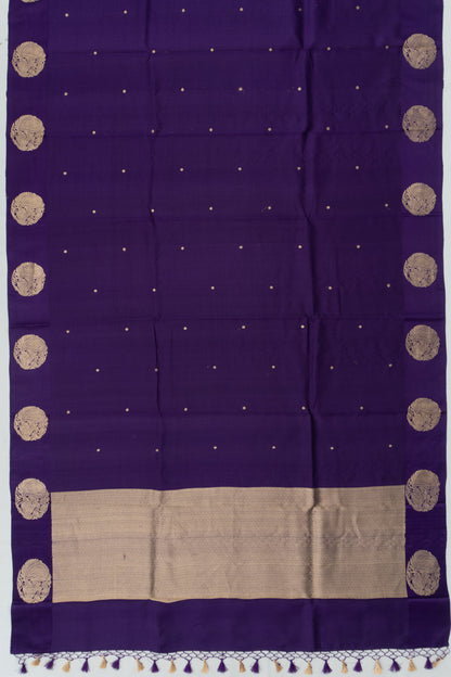 Banarasi Katan Silk Butta Deep Purple Saree