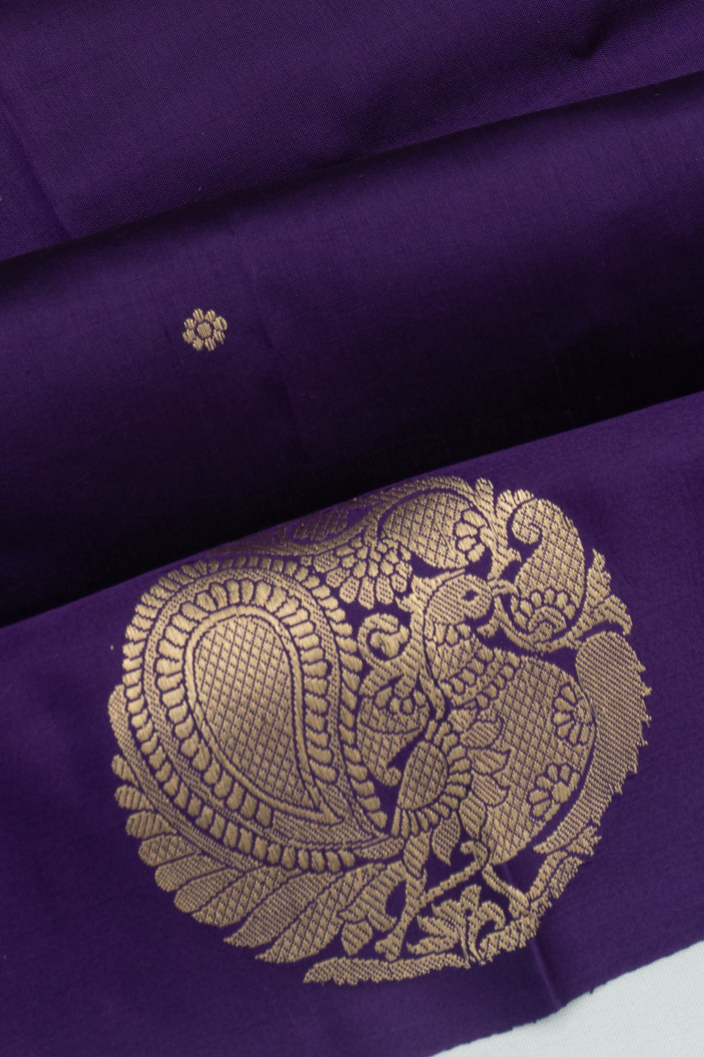 Banarasi Katan Silk Butta Deep Purple Saree