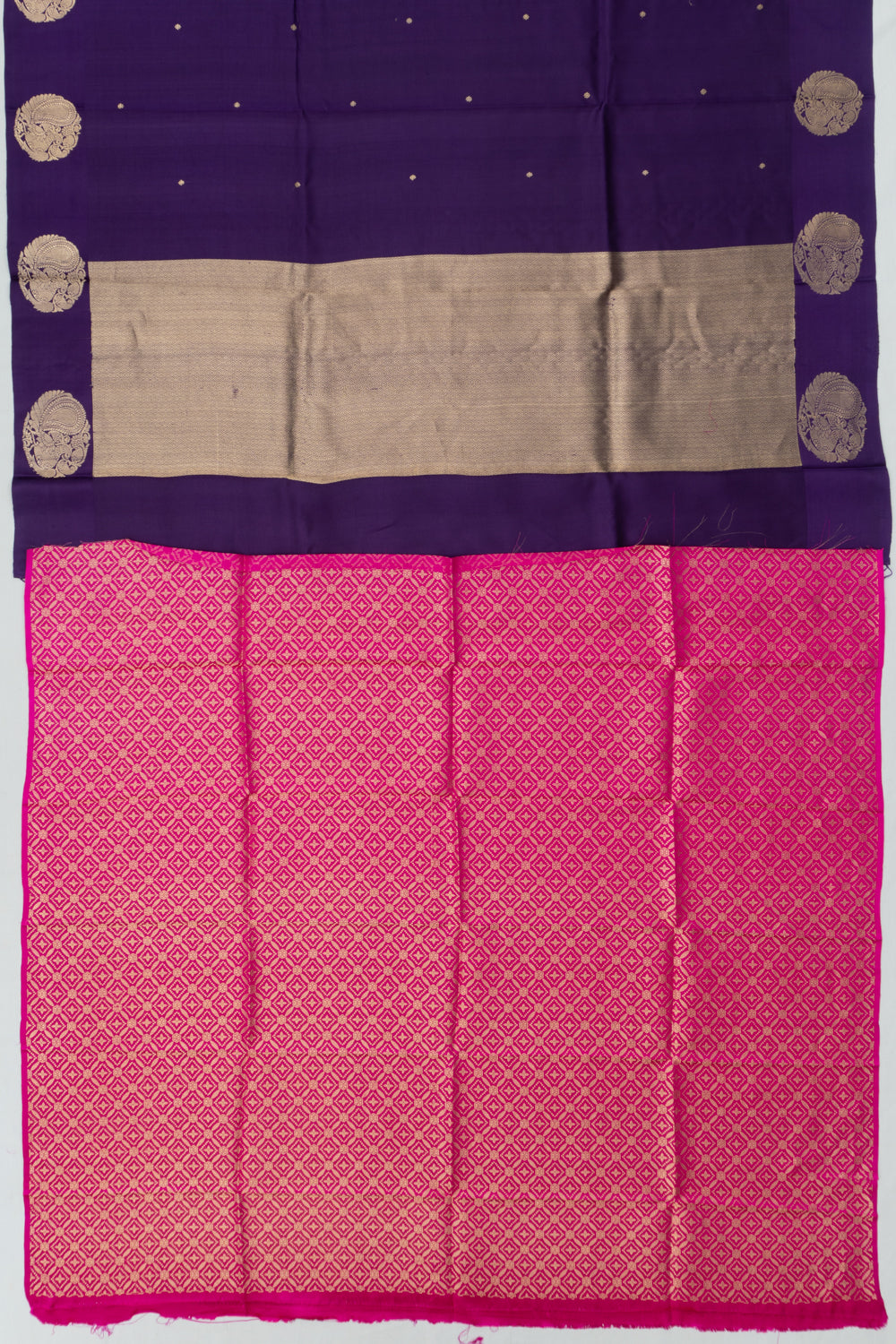 Banarasi Katan Silk Butta Deep Purple Saree