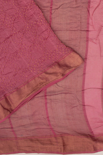 Maheshwari Cotton Silk Bandhani Lilac Saree