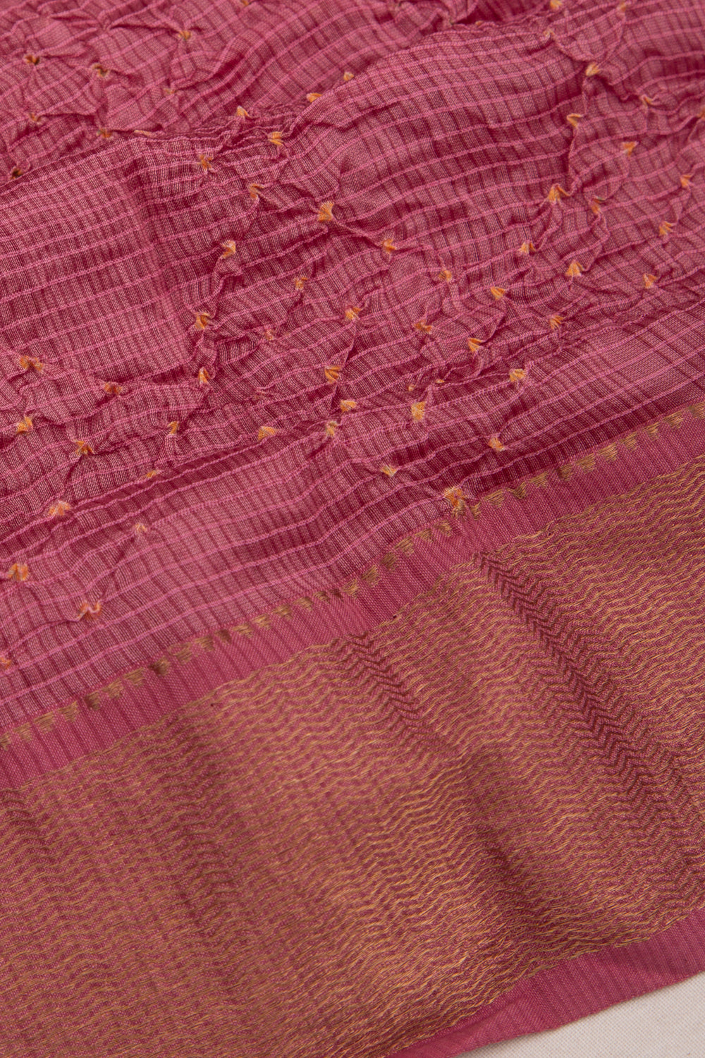 Maheshwari Cotton Silk Bandhani Lilac Saree